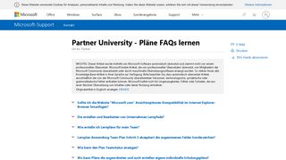 
                            5. Partner University - Pläne FAQs lernen - Microsoft Support