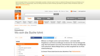 
                            8. Partnerbörsen - Wo sich die Suche lohnt - Stiftung Warentest