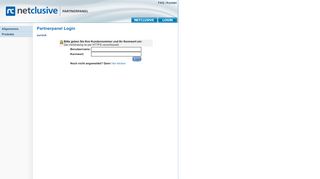 
                            12. Partnerpanel Login - netclusive Partnerpanel