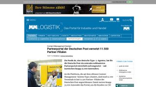 
                            7. Partnerportal der Deutschen Post vernetzt 11.500 Partner-Filialen
