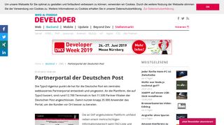 
                            12. Partnerportal der Deutschen Post - - web & mobile DEVELOPER