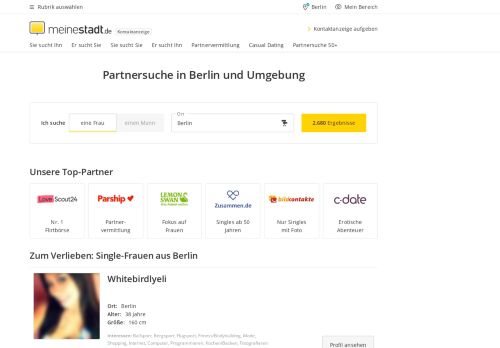 
                            9. Partnersuche & kostenlose Kontaktanzeigen in Berlin | meinestadt.de