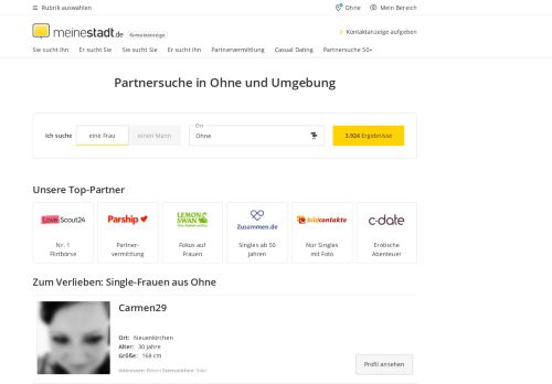 
                            11. Partnersuche & kostenlose Kontaktanzeigen in Ohne | meinestadt.de