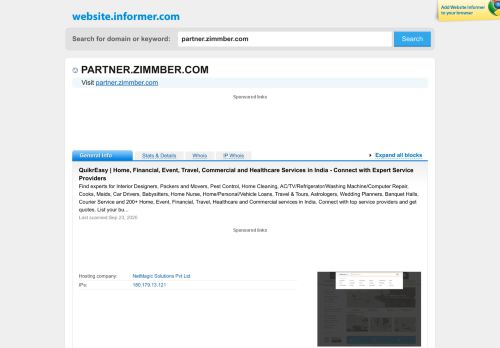 
                            4. partner.zimmber.com at WI. Zimmber | Vendor Portal - Website Informer