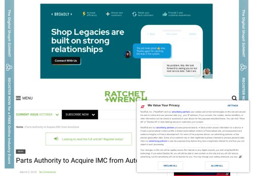 
                            5. Parts Authority to Acquire IMC from AutoZone | 2018-03-02 | Fixed Ops ...