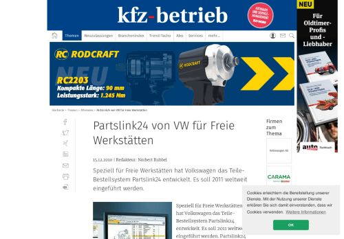 
                            11. Partslink24 von VW für Freie Werkstätten