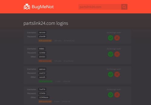 
                            9. partslink24.com passwords - BugMeNot