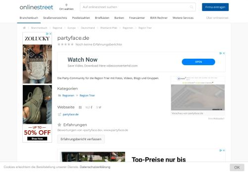 
                            4. partyface.de: Region Trier, Regionen partyface.de - Onlinestreet