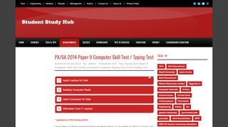 
                            10. PA/SA 2014 Paper II Computer Skill Test / Typing Test