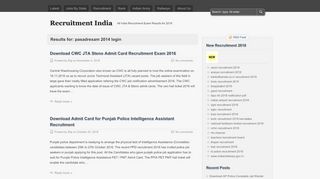 
                            6. Pasadrexam 2014 Login | 2018 India Recruitment