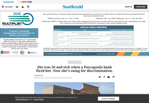 
                            10. Pascagoula woman sues M&M Bank for age discrimination  ...