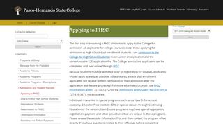 
                            12. Pasco-Hernando State College - Applying to PHSC