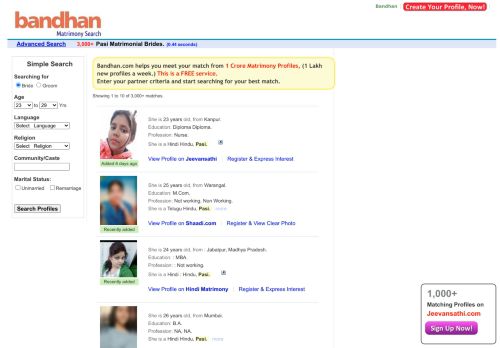 
                            5. Pasi Matrimonial. Pasi Brides. 3,000+ Matching Profiles. - Bandhan.com