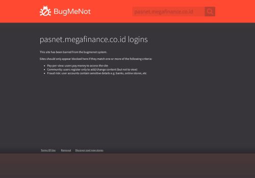 
                            7. pasnet.megafinance.co.id passwords - BugMeNot