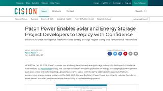 
                            7. Pason Power Enables Solar and Energy Storage ... - Canada Newswire