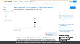 
                            1. Pass gmail user id and password to webView in Android - Stack Overflow