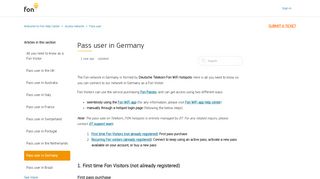 
                            8. Pass user in Germany – Welcome to Fon Help Center