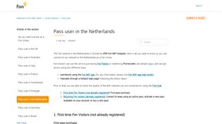 
                            11. Pass user in the Netherlands – Welcome to Fon Help Center