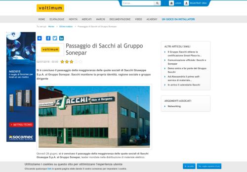 
                            10. Passaggio di Sacchi al Gruppo Sonepar | Voltimum Italia