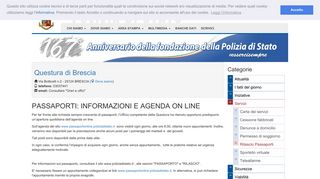 
                            8. passaporti: informazioni e agenda on line - Questure - Polizia