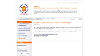 
                            8. Pass'EDF, le portail d'accès aux services solidarité d'EDF - RAPPEL