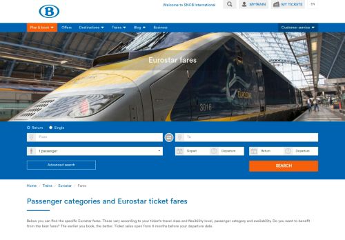 
                            6. Passenger categories and Eurostar ticket fares - SNCB International