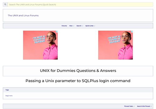 
                            12. Passing a Unix parameter to SQLPlus login command - Unix.com