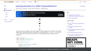 
                            7. passing parameters to a JDBC PreparedStatement - Stack Overflow