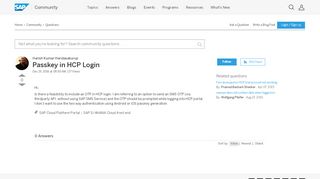 
                            11. Passkey in HCP Login - SAP Q&A