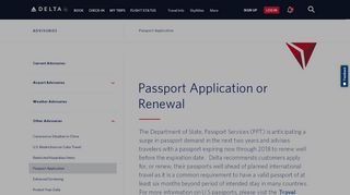 
                            5. Passport Application : Delta Air Lines