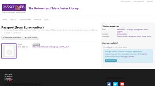 
                            9. Passport (from Euromonitor) | The University of Manchester
