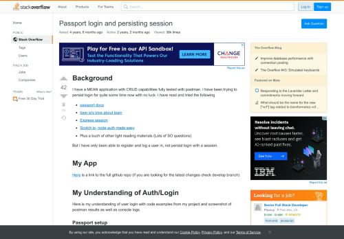 
                            12. Passport login and persisting session - Stack Overflow