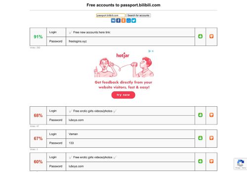 
                            12. passport.bilibili.com - free accounts, logins and passwords