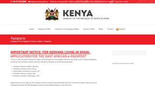
                            9. Passports | Embassy of the Republic of Kenya in Spain