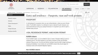 
                            8. Passports, visas, work permits - Uppsala University, Sweden