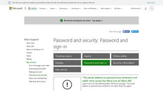 
                            10. Password and sign-in - Xbox Support