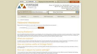 
                            7. Password Assistance - Vintage Parts