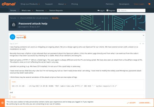 
                            9. Password attack help | cPanel Forums
