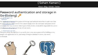 
                            8. Password authentication and storage in Go (Golang) - Soham's blog