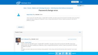 
                            1. Password change error - Intel® Developer Zone