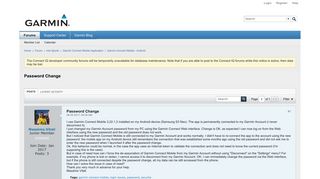 
                            10. Password Change - Garmin Forums