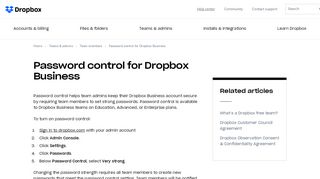 
                            13. Password control for Dropbox Business – Dropbox Help