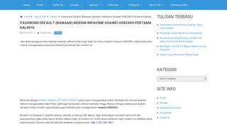 
                            6. Password Default (Bawaan) Modem Indihome Huawei HG8245H ...