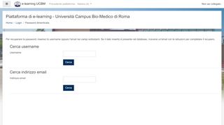 
                            6. Password dimenticata - e-learning UCBM - Università Campus Bio ...