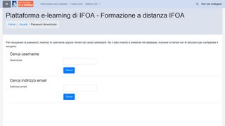 
                            4. Password dimenticata - Piattaforma e-learning di IFOA