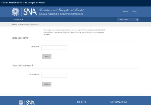 
                            5. Password dimenticata - SNA e-learning
