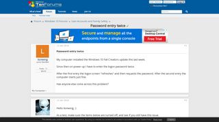 
                            3. Password entry twice Solved - Windows 10 Forums