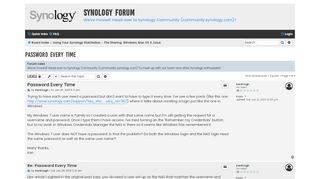 
                            2. Password Every Time - Synology Forum