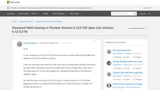 
                            3. Password field missing in Preview Version 6.13.0.102 (also Live ...