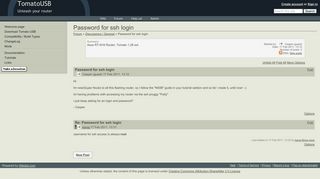 
                            1. Password for ssh login - TomatoUSB